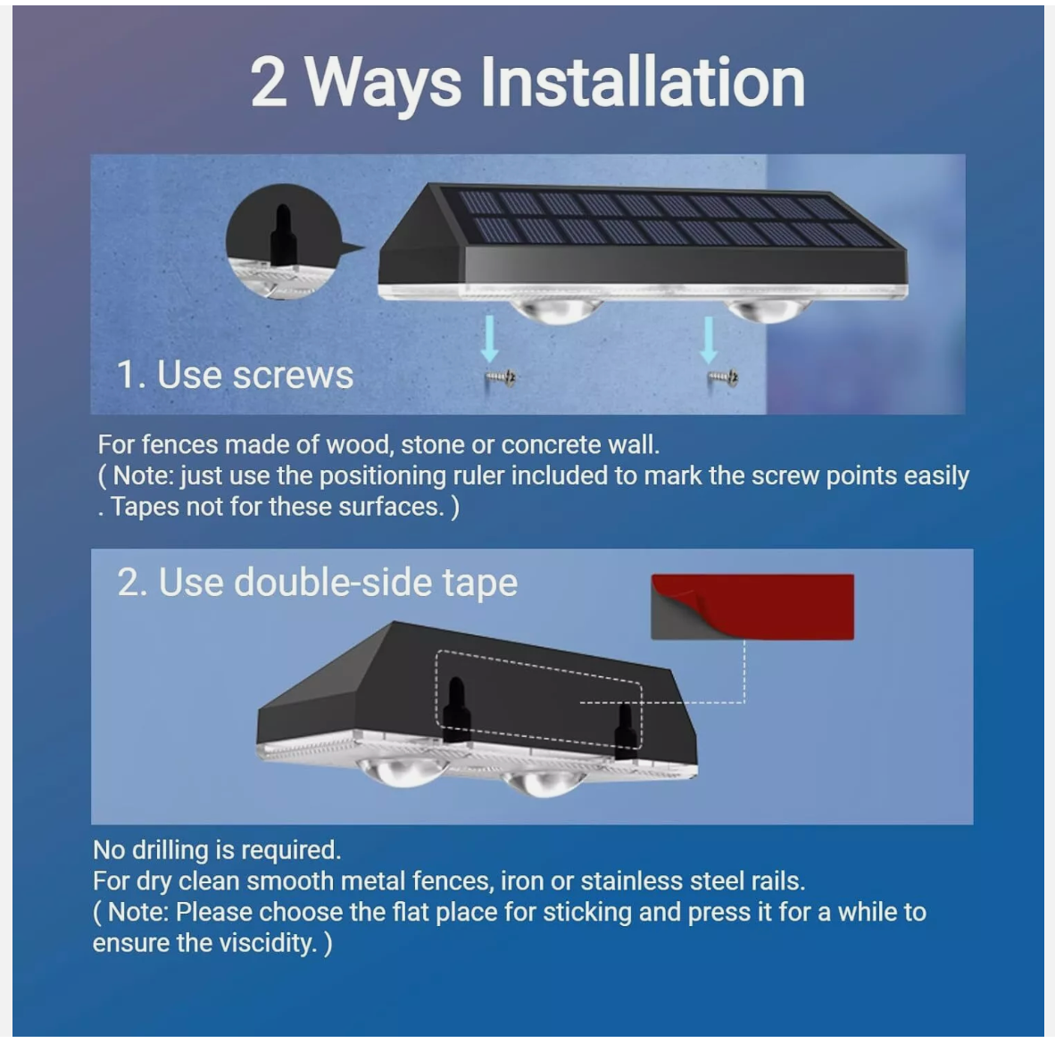 4xSuper Bright Solar Powered Door Fence Wall Lights LED Outdoor Garden Patio Lamp