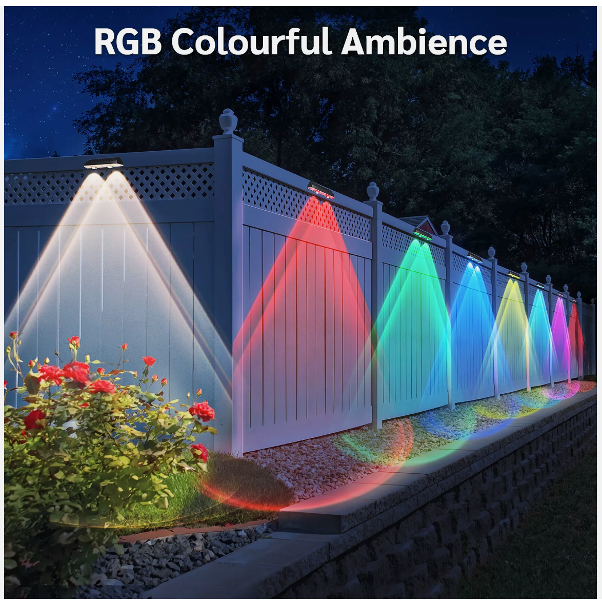 4xSuper Bright Solar Powered Door Fence Wall Lights LED Outdoor Garden Patio Lamp