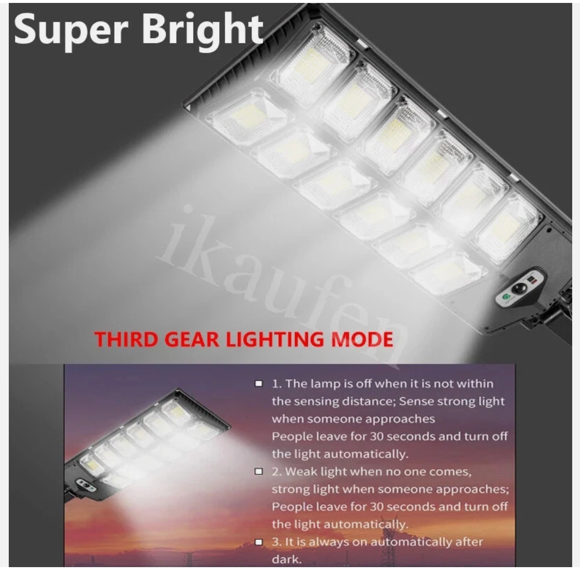 504 LED Solar Street Flood Light Security Commercial Outdoor Dusk To Dawn Wall Lamp