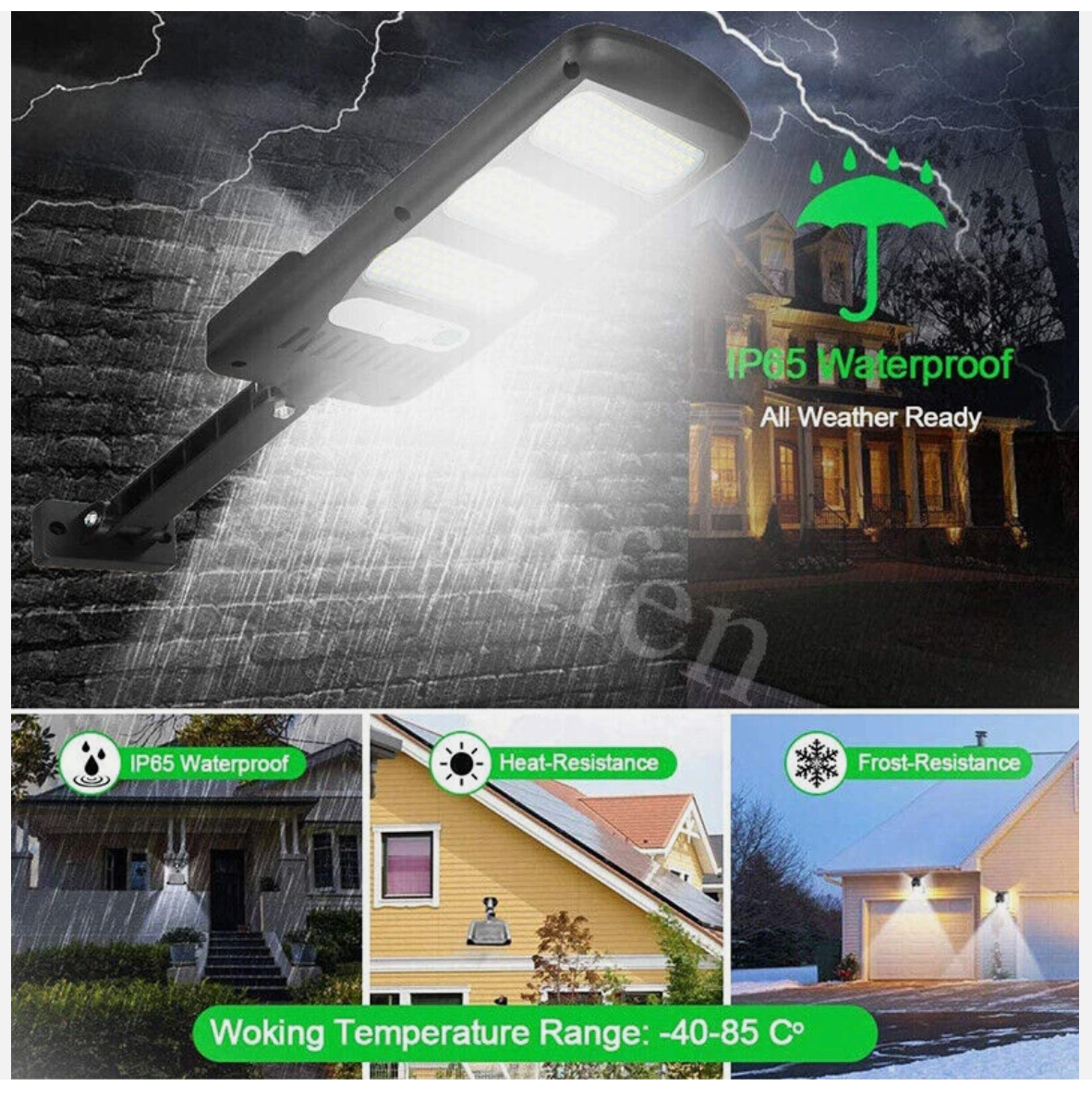 504 LED Solar Street Flood Light Security Commercial Outdoor Dusk To Dawn Wall Lamp