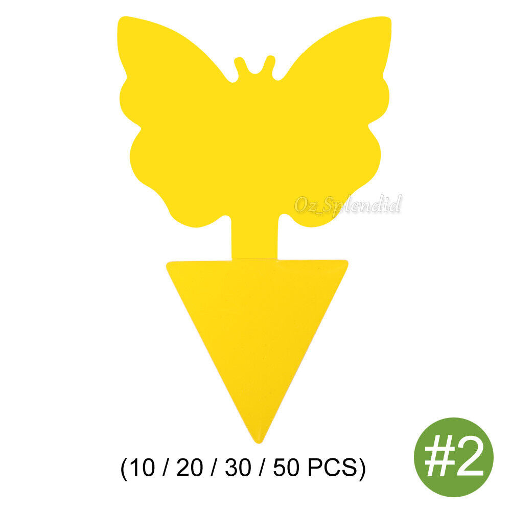 50x Dual Sided Sticky Trap Insect Killer Whitefly Thrip Fruit Fly Gnat