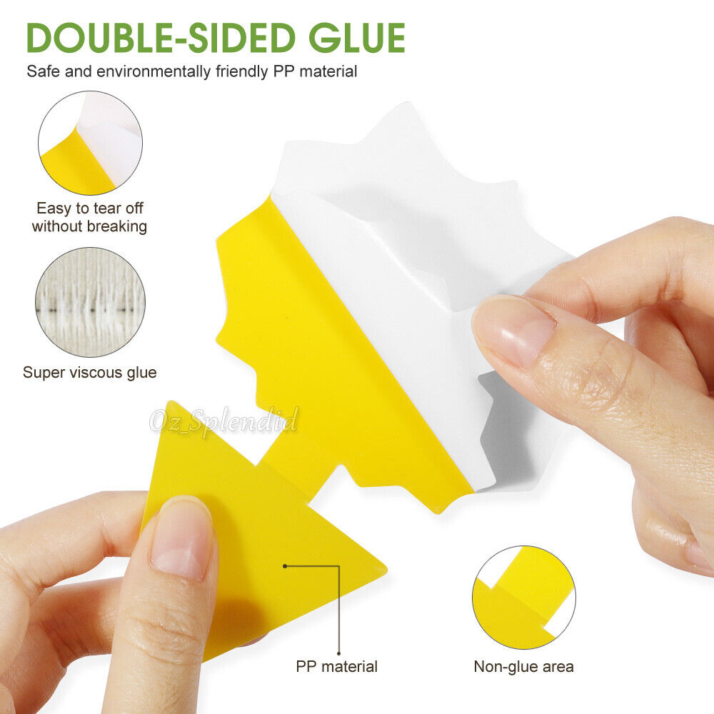 50x Dual Sided Sticky Trap Insect Killer Whitefly Thrip Fruit Fly Gnat