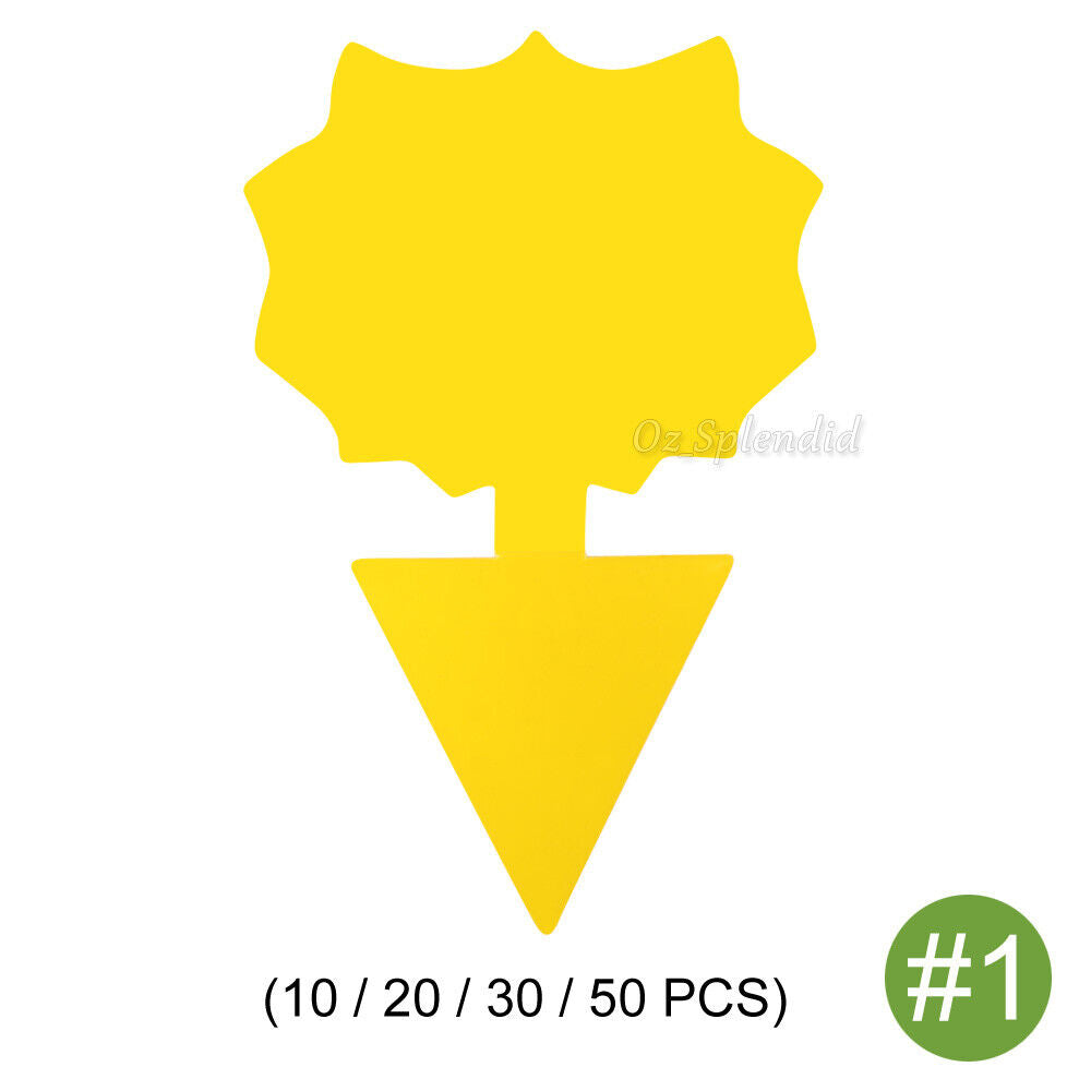 50x Dual Sided Sticky Trap Insect Killer Whitefly Thrip Fruit Fly Gnat