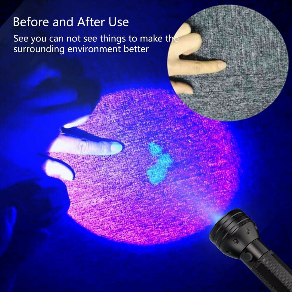 51 LED UV Flashlight Torch Light Lamp Ultraviolet Blacklight Aluminum 395 nM