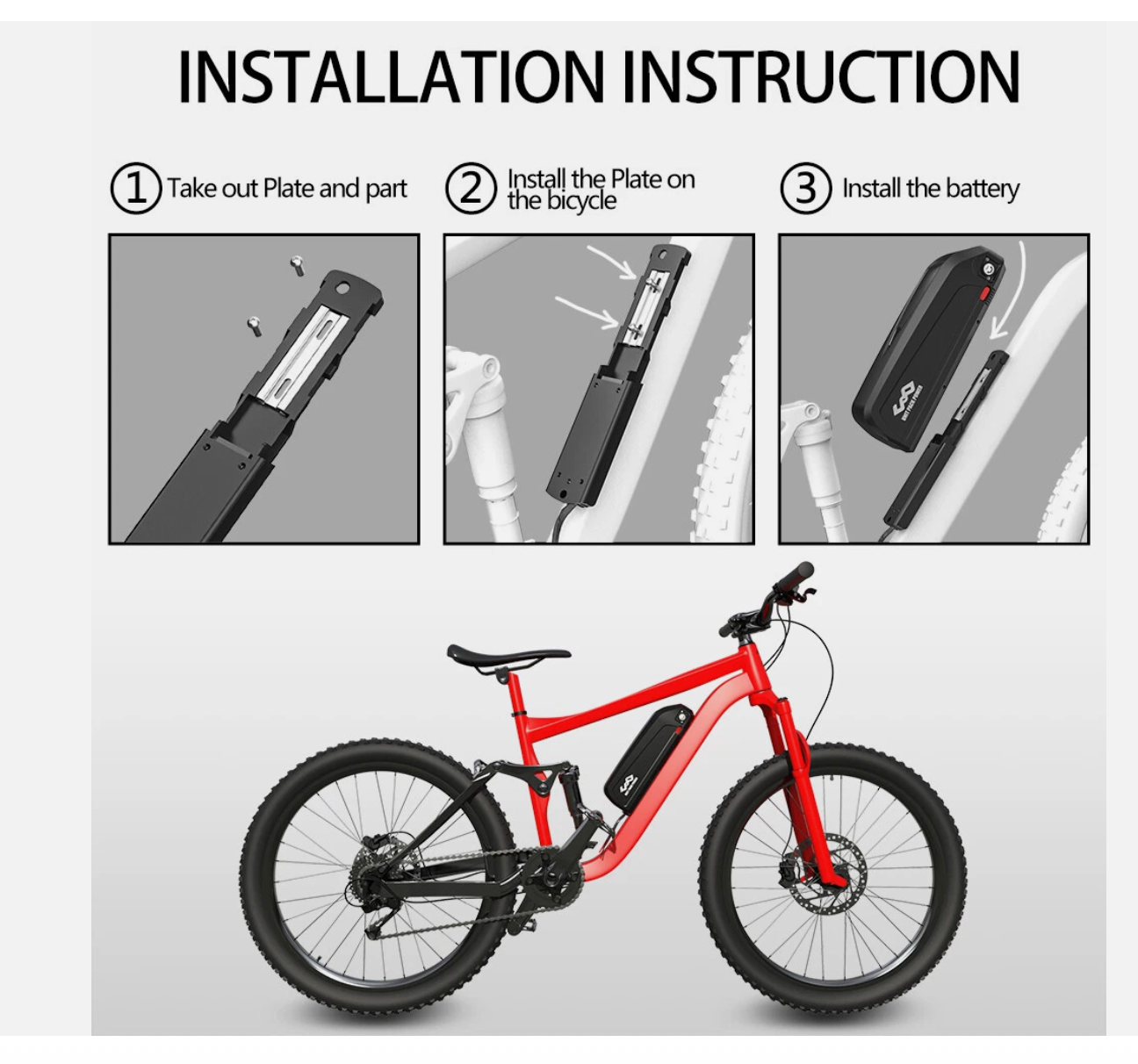 52V 20Ah Ebike Battery Hailong Lithium Pack for 350W-1500W Motor LG Cell