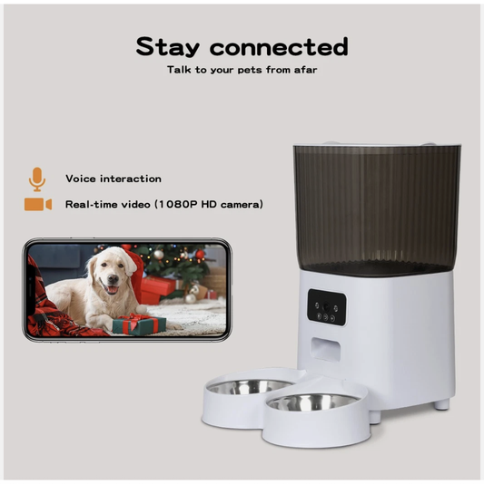 5L Automatic Pet Feeder Double Camera Cat Dog Smart Wifi App Food Dispenser