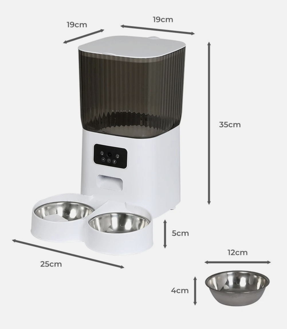5L Automatic Pet Feeder Double Camera Cat Dog Smart Wifi App Food Dispenser