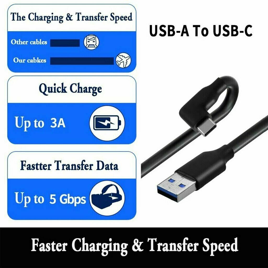 5m Type-C USB 3.1 Data Cable Charging Charger for Oculus Quest Link VR