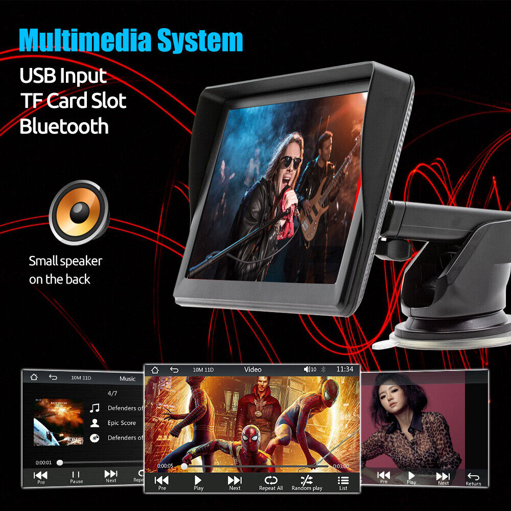 7" Portable Wireless Apple Carplay Android auto Car Stereo Radio Bluetooth+CAM