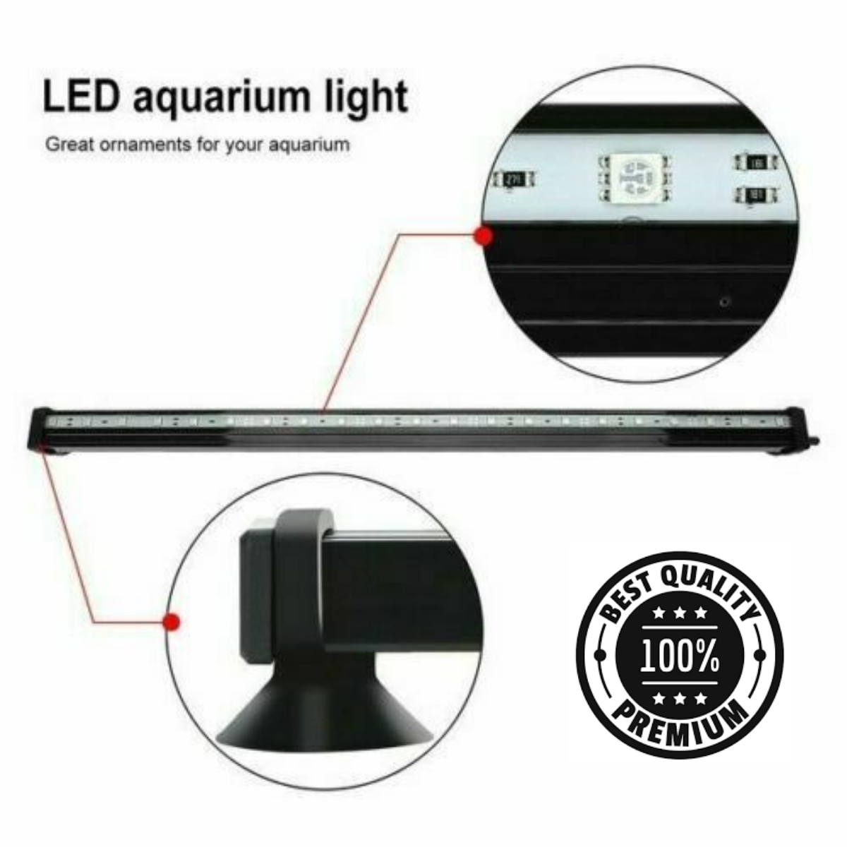LED Aquarium Lights Submersible Air Bubble RGB Light for Fish Tank Underwater
