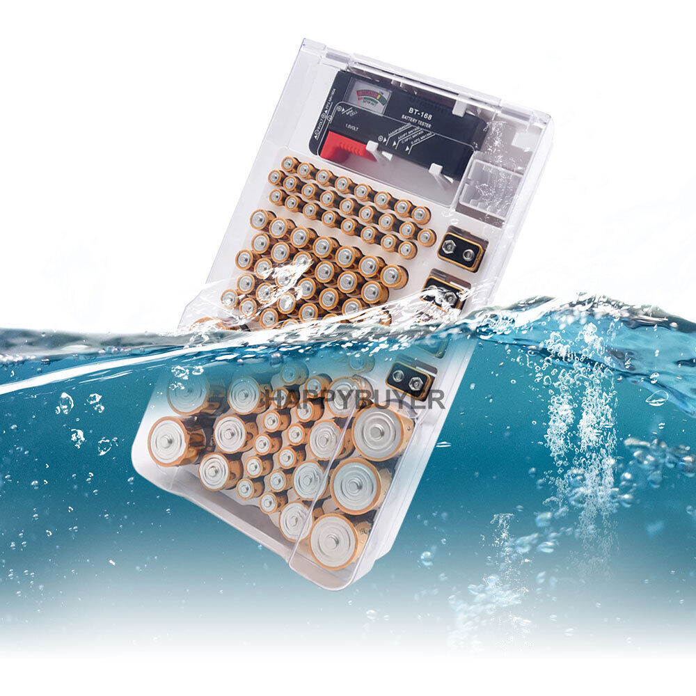 Battery Storage Organiser Holder with Tester-Battery Caddy Rack Case Box 93 Slot