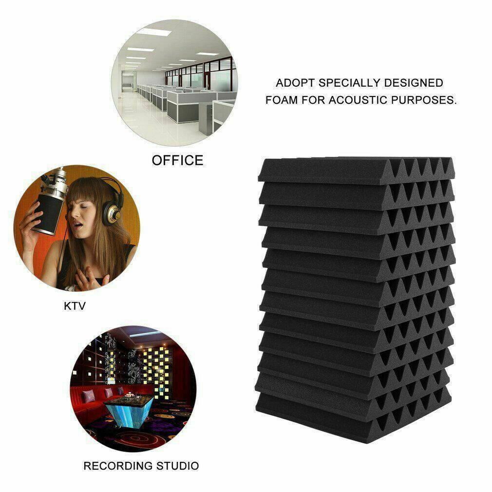 Studio Acoustic Foam Sound Absorbtion Proofing Panels Wedge Soundproof