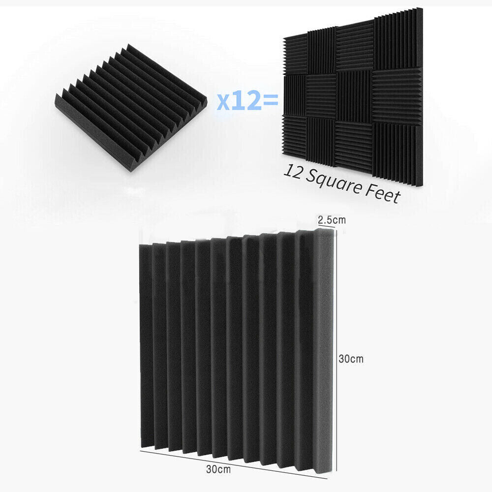 Studio Acoustic Foam Sound Absorbtion Proofing Panels Wedge Soundproof
