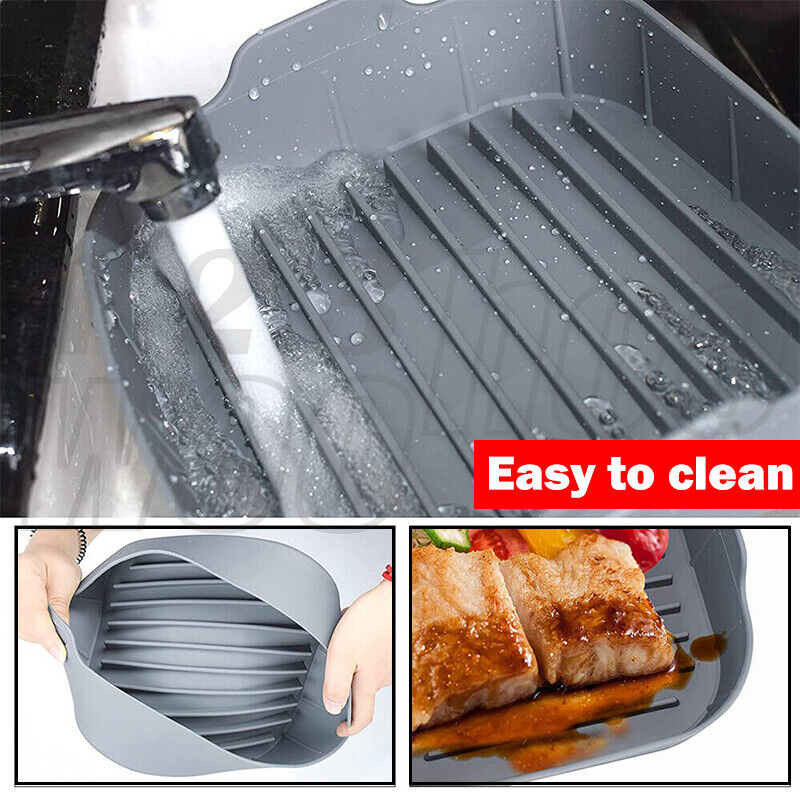 Air Fryer Accessories Basket Silicone Pot Baking Tray Mat Oven Nonstick Reusable