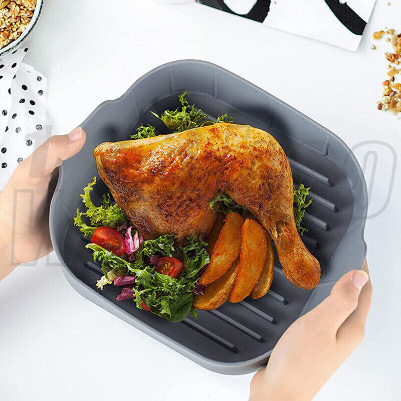 Air Fryer Accessories Basket Silicone Pot Baking Tray Mat Oven Nonstick Reusable