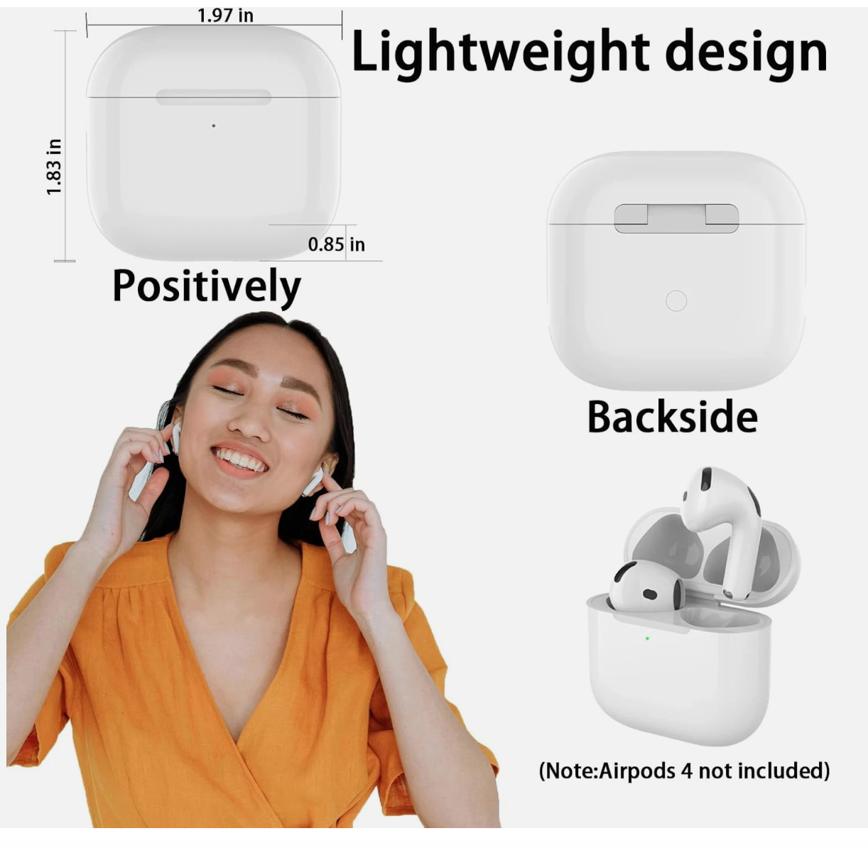 Wireless Charging Case Replacement Compatible with Airpods 4th Charging Case