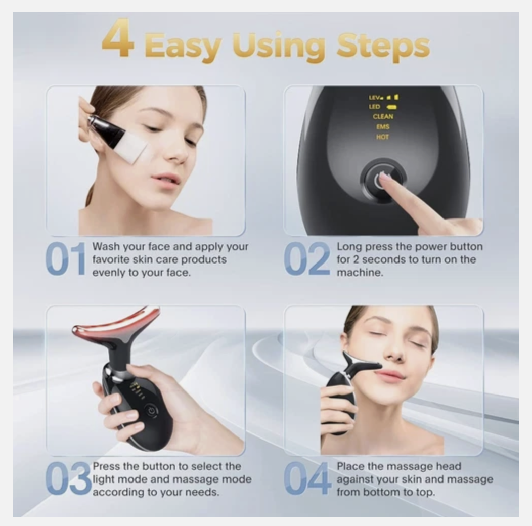 Rejuvenation Massager Neck Anti Wrinkle Face Beauty Device Skin Lifting Tighten