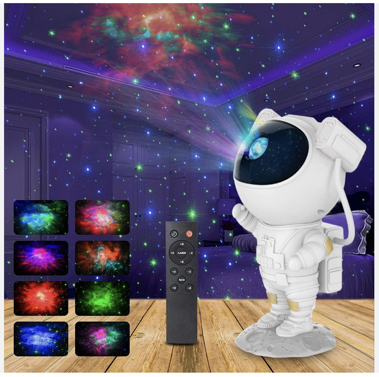 Astronaut Galaxy Star Projector Night Light - with Timer Remote Control