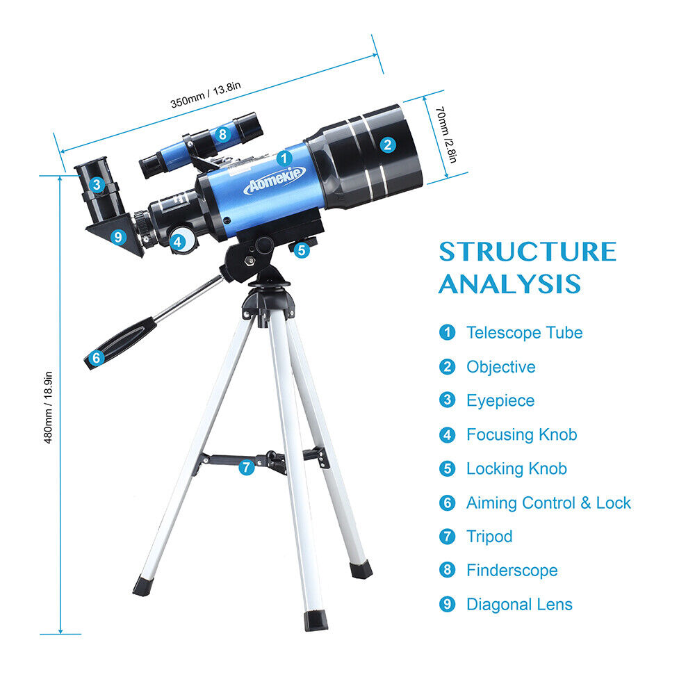 Astronomical Telescope With Tripod 150x Zoom HD Outdoor Monocular 70mm Aperture