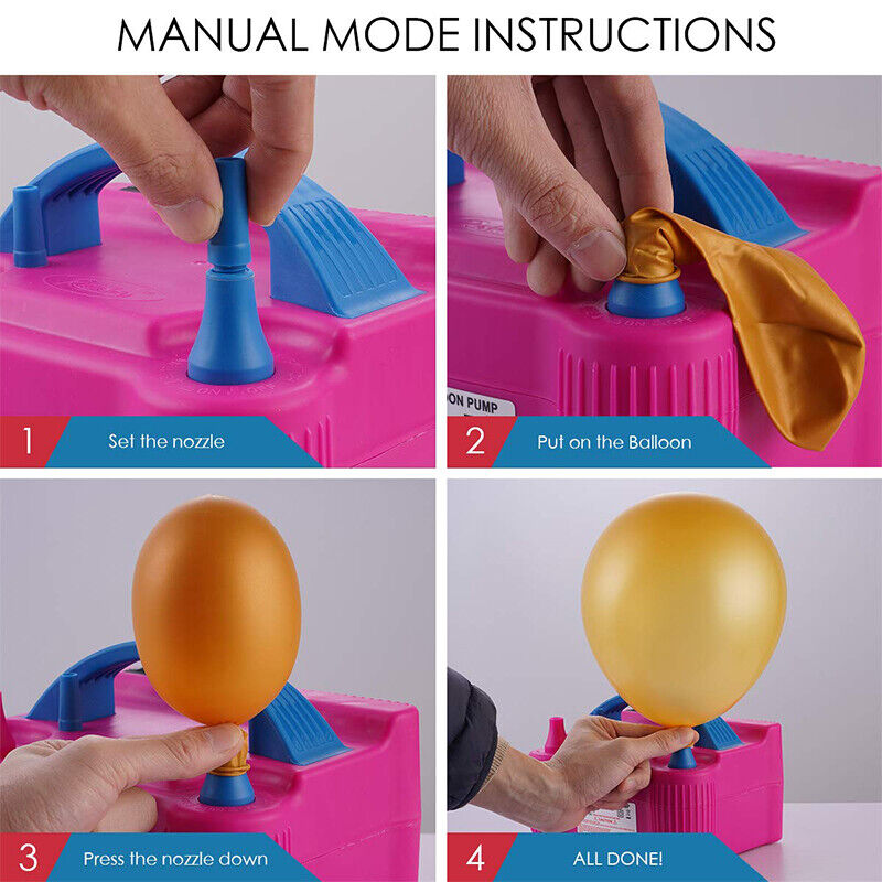 Electric Balloon Pump Ballon Inflator 600W 2Nozzles Portable