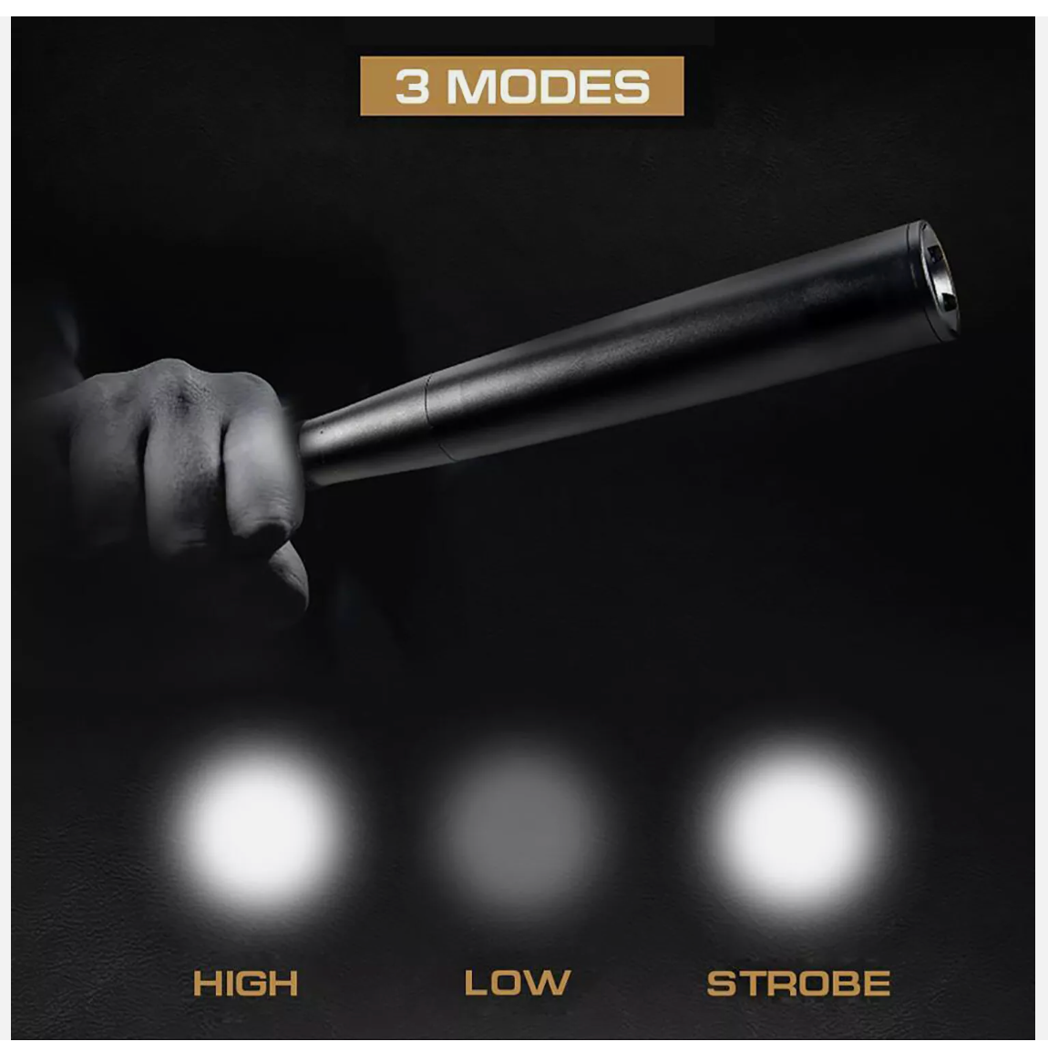 Baseball LED Flashlight Security Waterproof Bright Baton Aluminum Alloy Torch