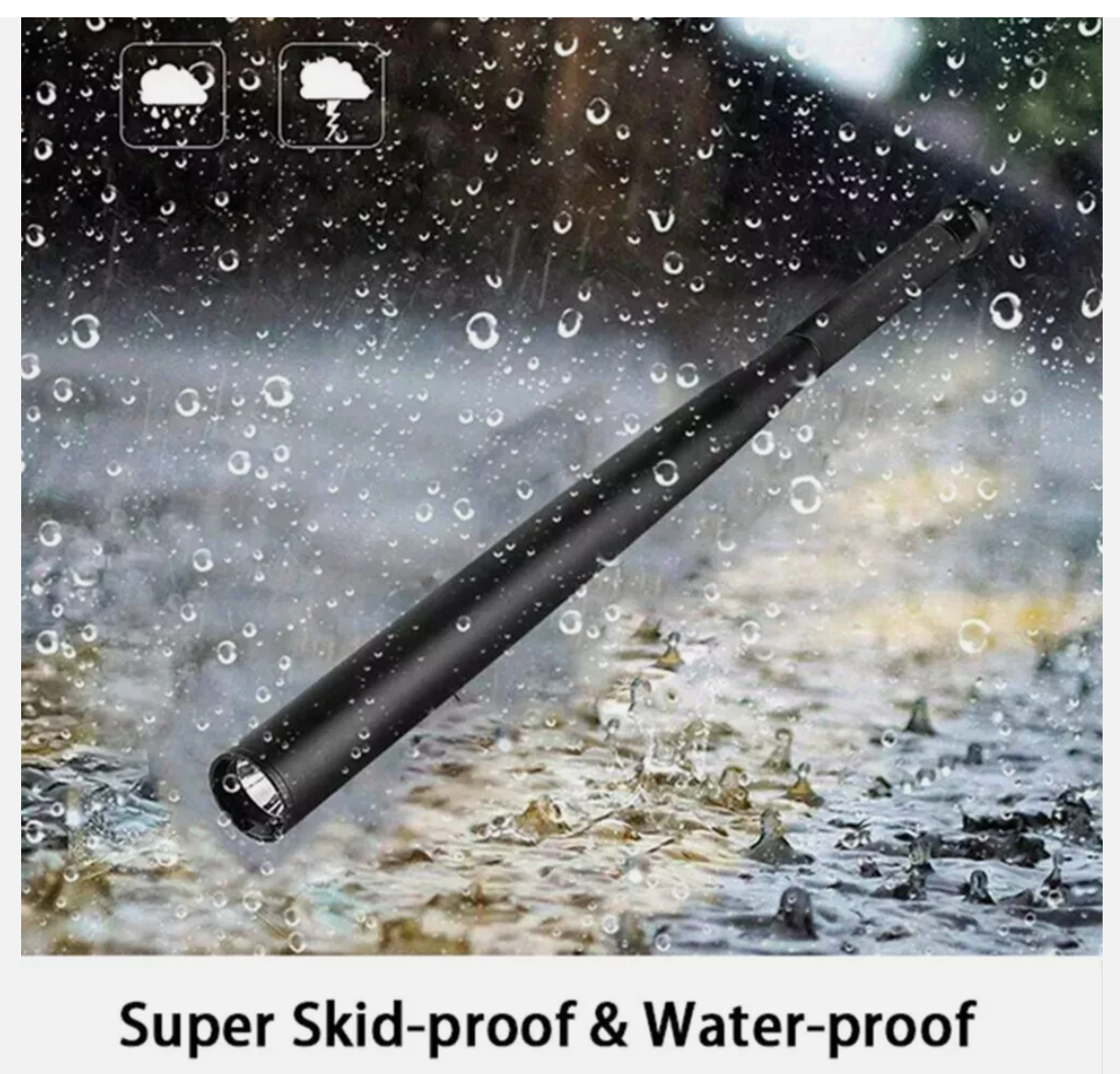 Baseball LED Flashlight Security Waterproof Bright Baton Aluminum Alloy Torch