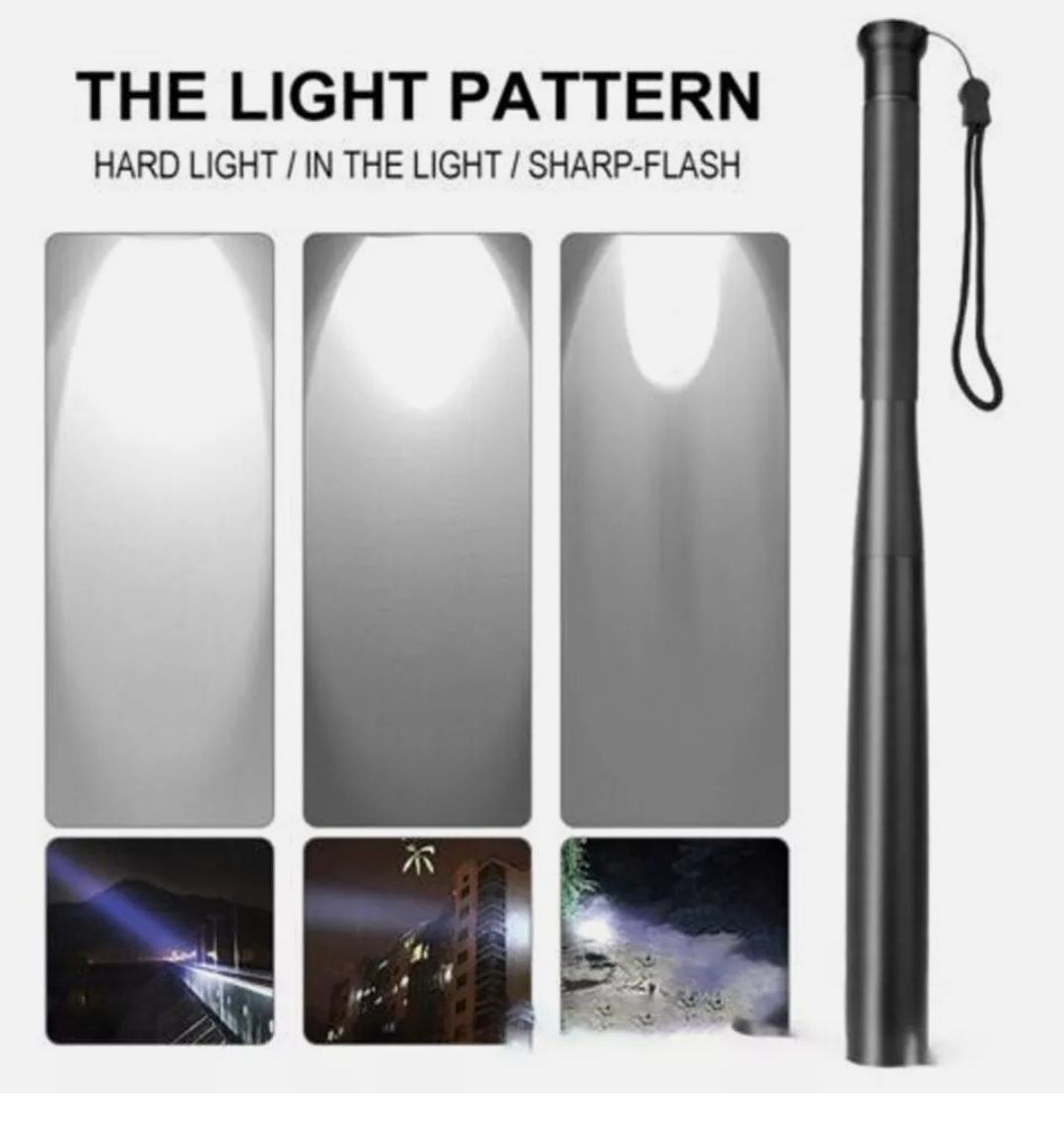 Baseball LED Flashlight Security Waterproof Bright Baton Aluminum Alloy Torch