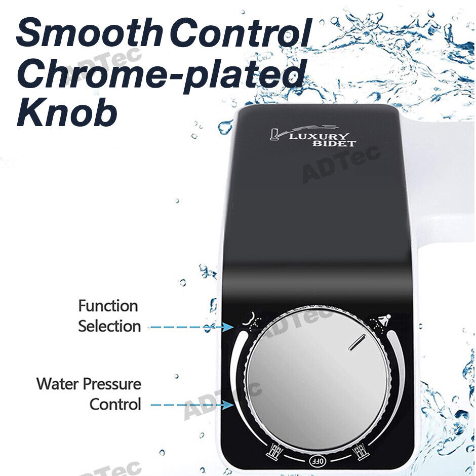 Bidet Toilet Seat Dual Nozzles Self-Cleaning Wash Cold Water Sprayer