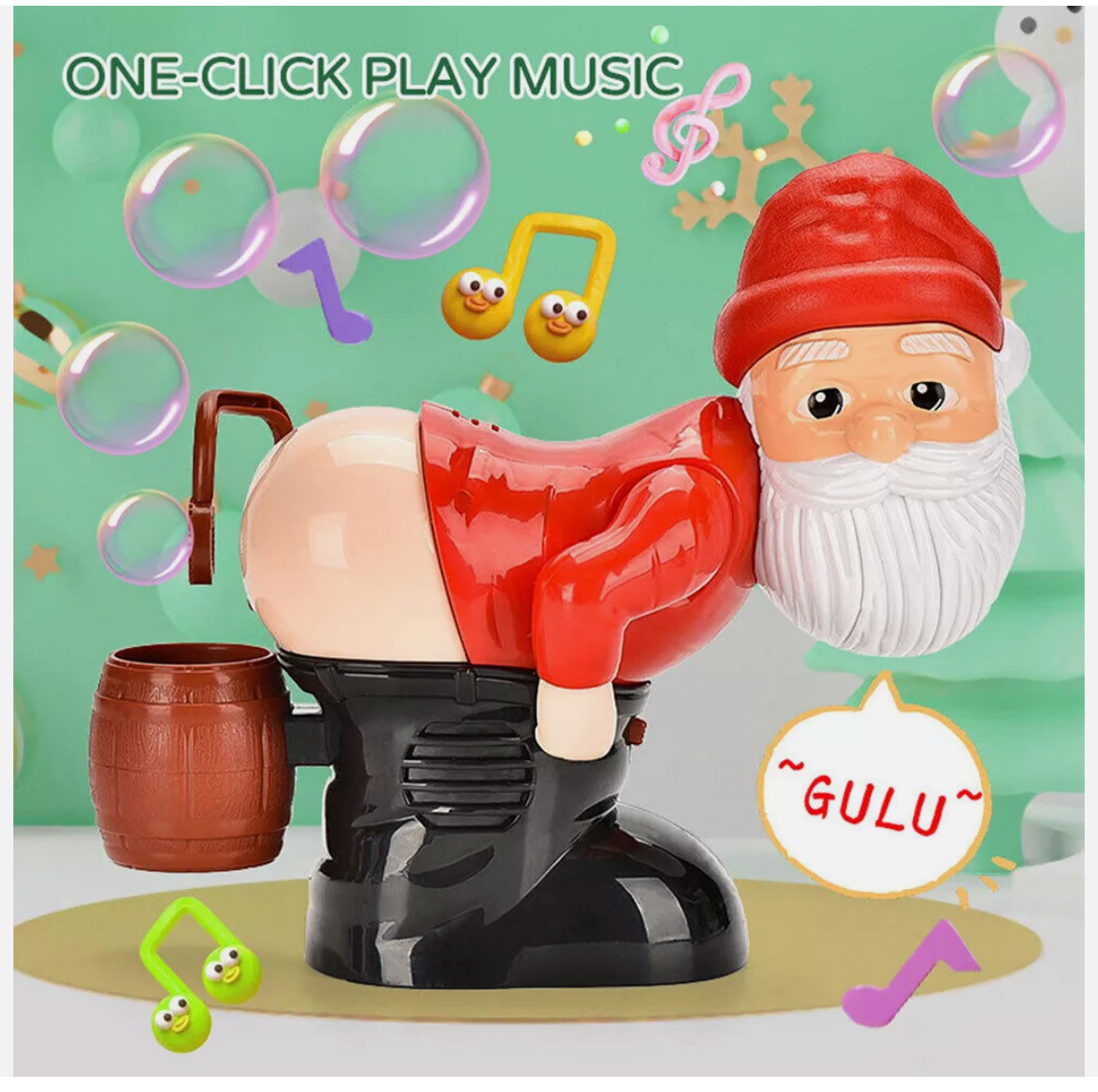 Bubble Maker Toy Santa Claus Funny Music Automatic Fart Bubble Blower Lights DM