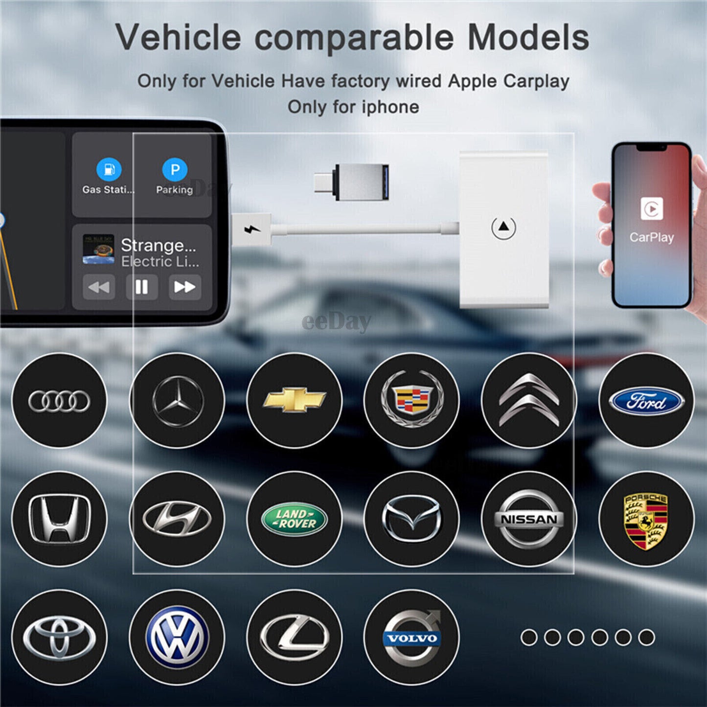 USB Wireless CarPlay Adapter Dongle For Apple iOS Car Auto Navigation Player NEW