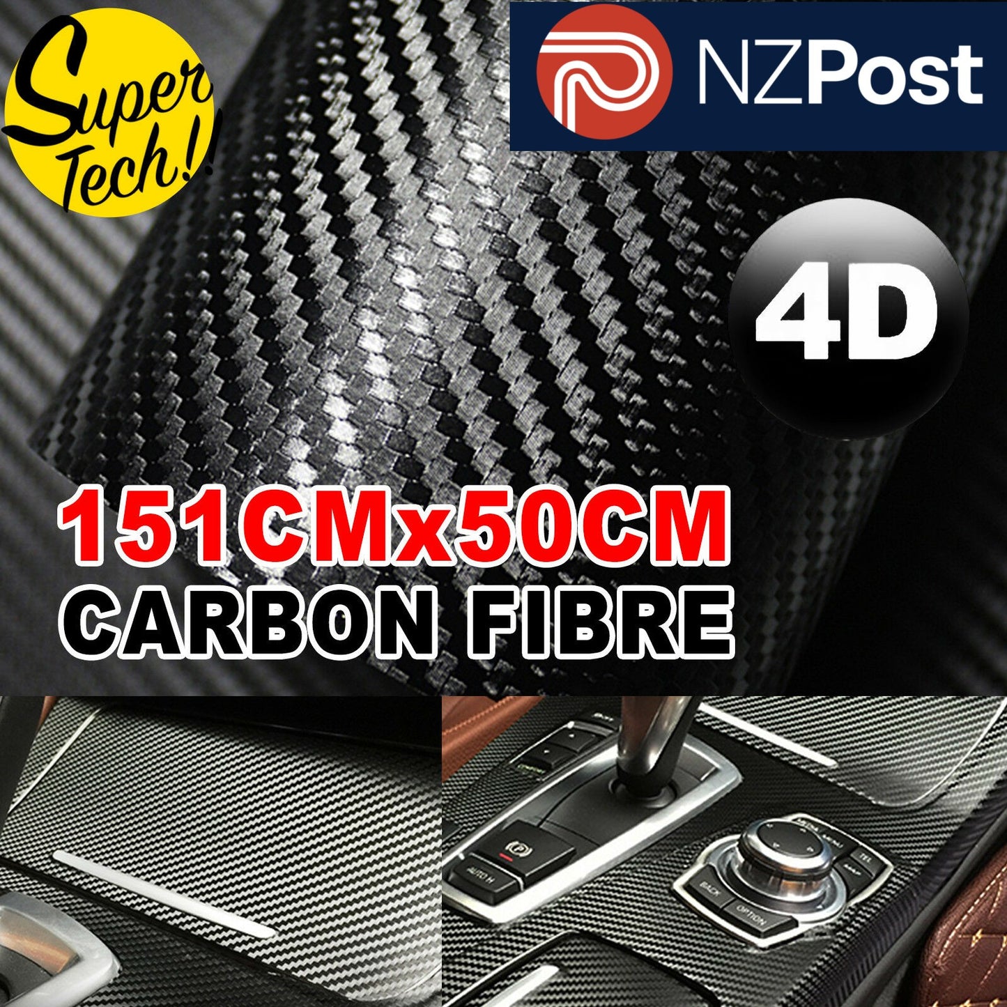 Carbon Fibre Vinyl Car Wrap 151cmX50cm
