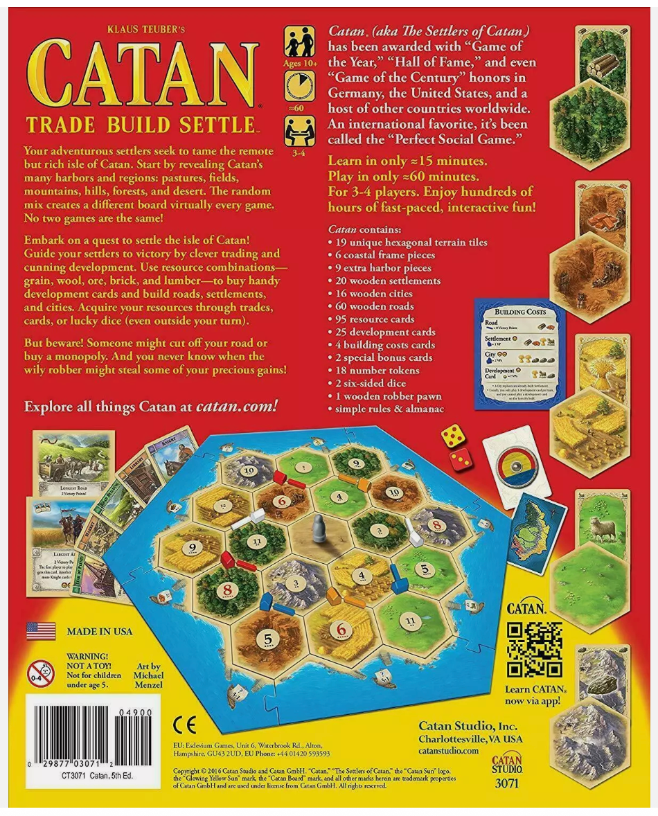 The Settlers of Catan Game Party Card Games Cards
