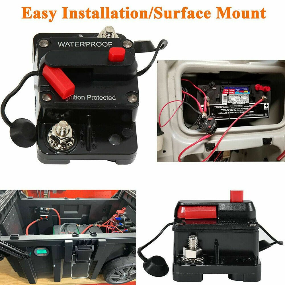100A Waterproof Car Circuit Breaker Fuse Reset 12V-48V DC Car Boat Auto IP67
