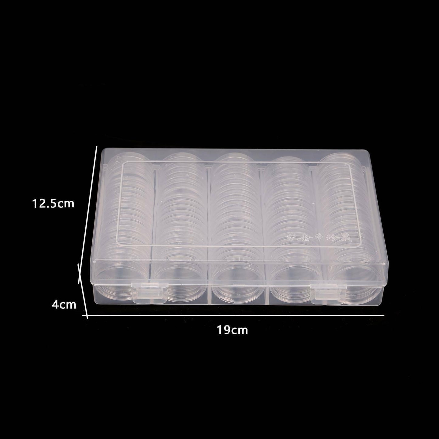 100PCS Coin Storage Box Case Capsules Holder Clear Plastic Round 20/25/27/30mm