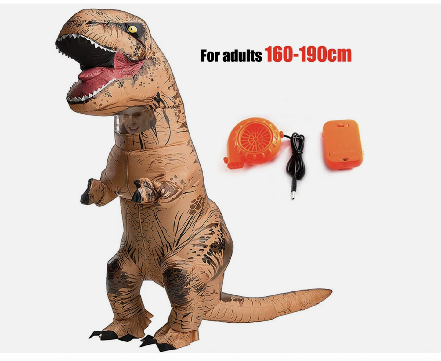 Inflatable Dinosaur Costume Child Adult T-Rex Halloween Kid Jurassic Blow Up