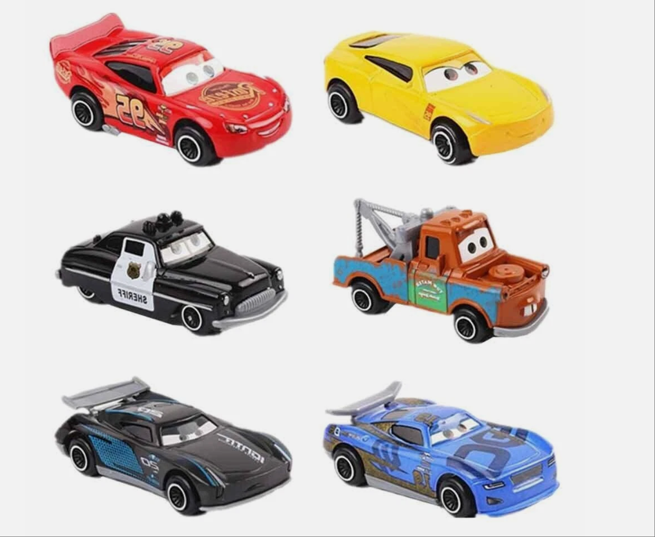 6pcs Disney Cars Lightning Mcqueen Kids Child Boy PVC Diecast Vehicles Truck Toy