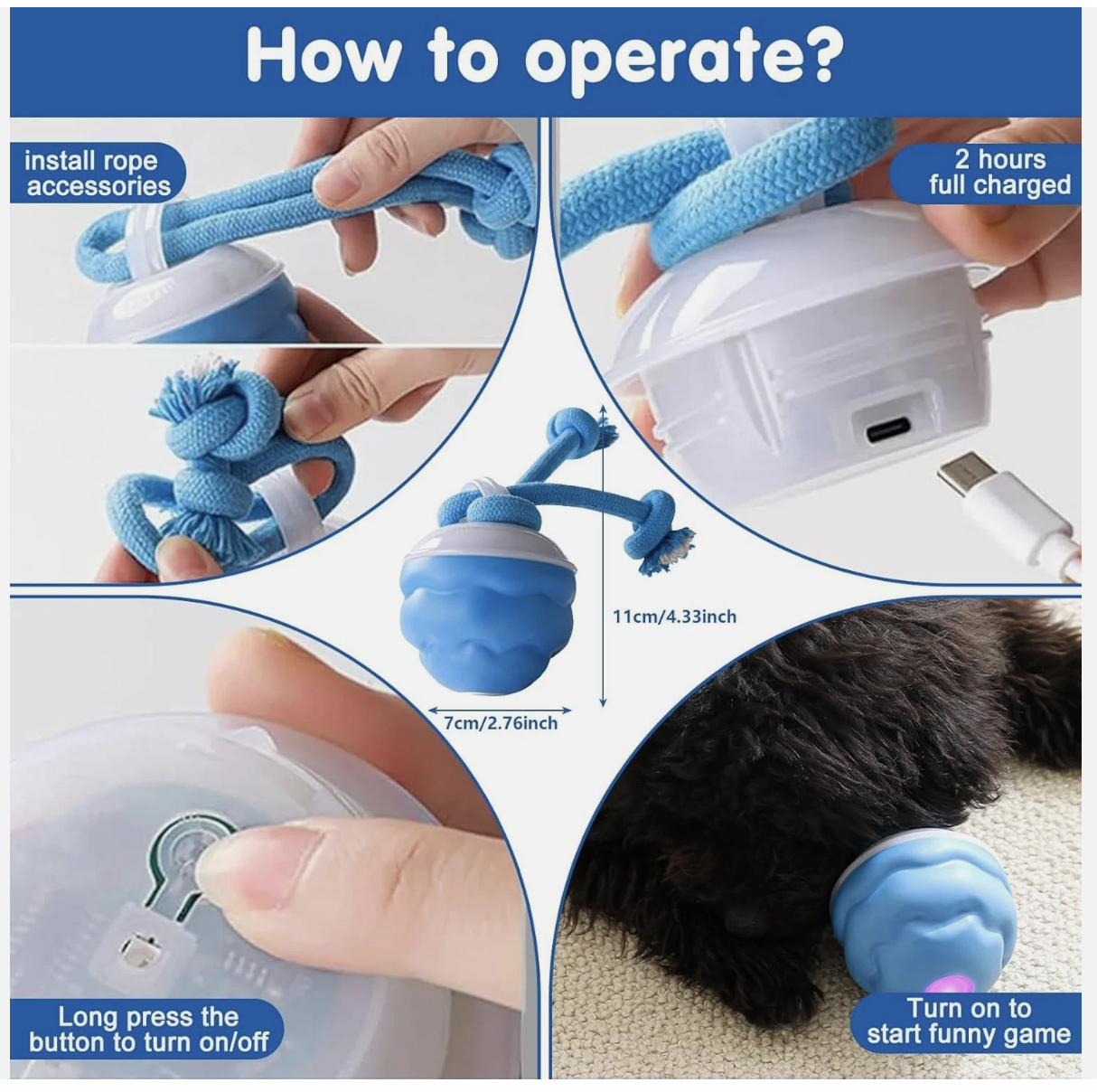 The Chase Buddy Dog Boredom Stimulating Smart Pet Puppy Ball with Ropes