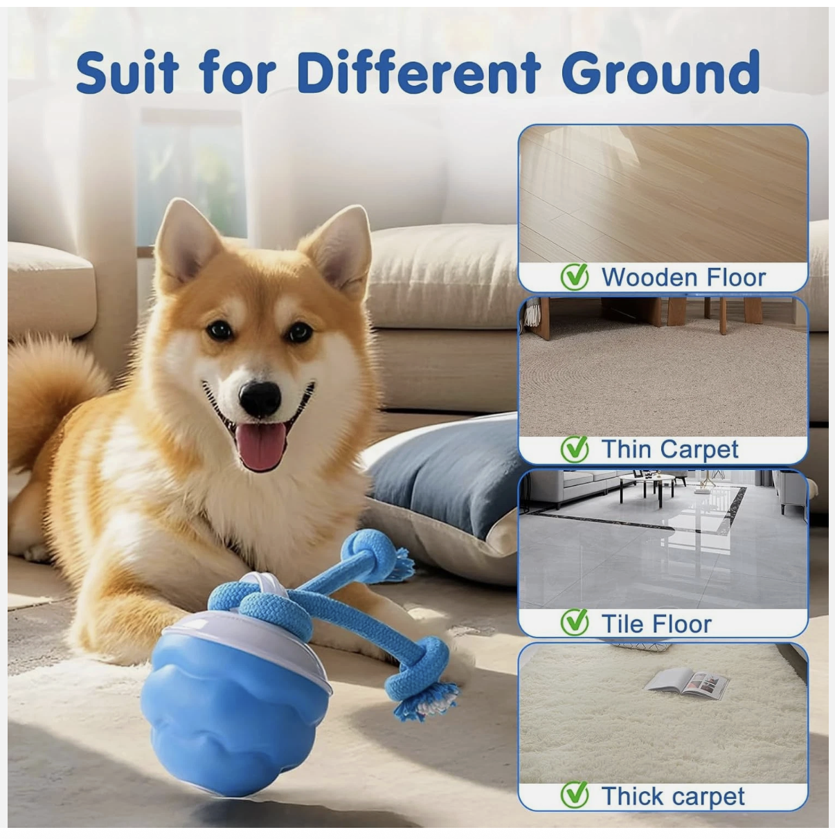 The Chase Buddy Dog Boredom Stimulating Smart Pet Puppy Ball with Ropes