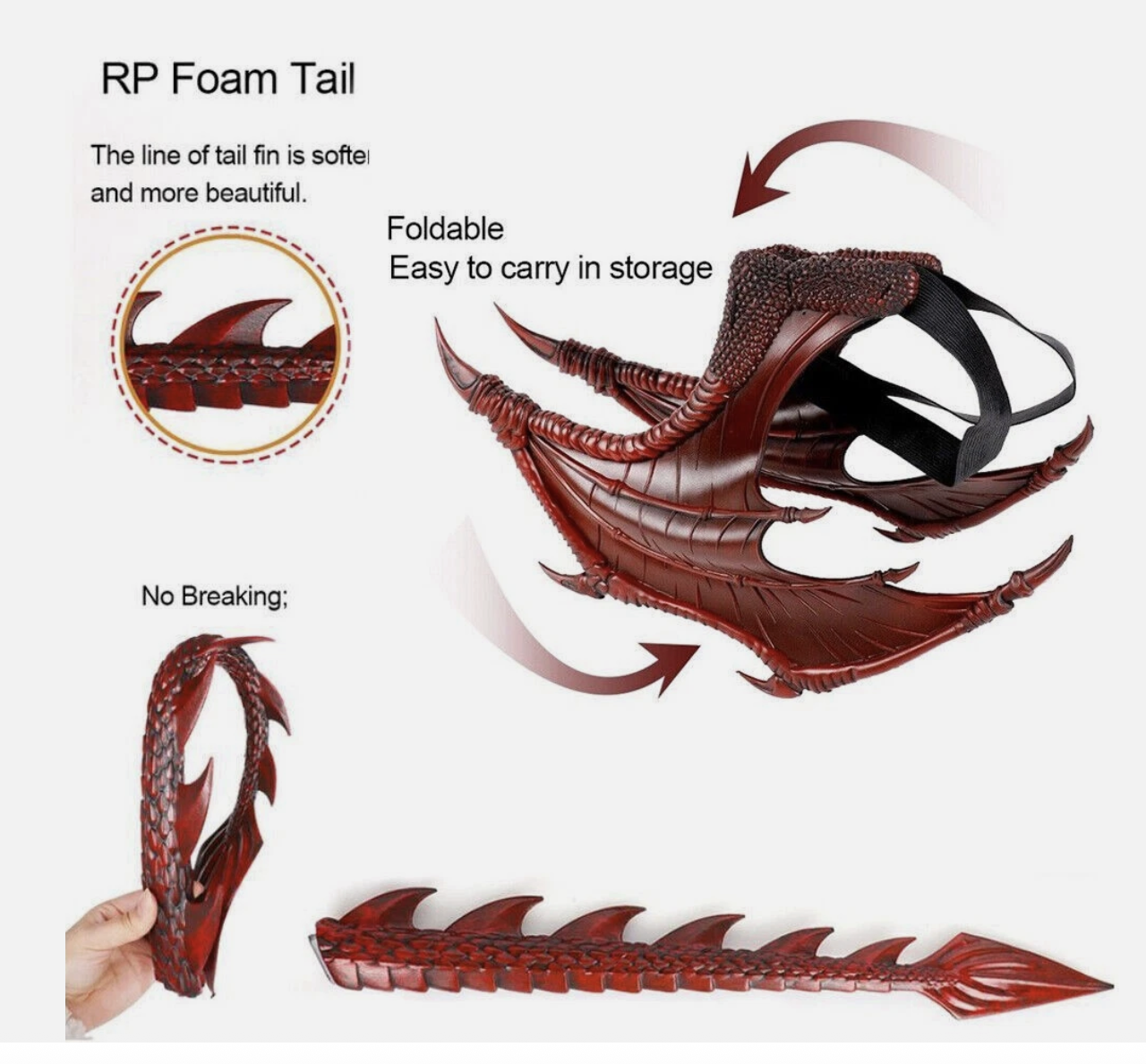 3D Dragon Mask Tail Set Boys Child Halloween Wings Of Fire Costume Book Week