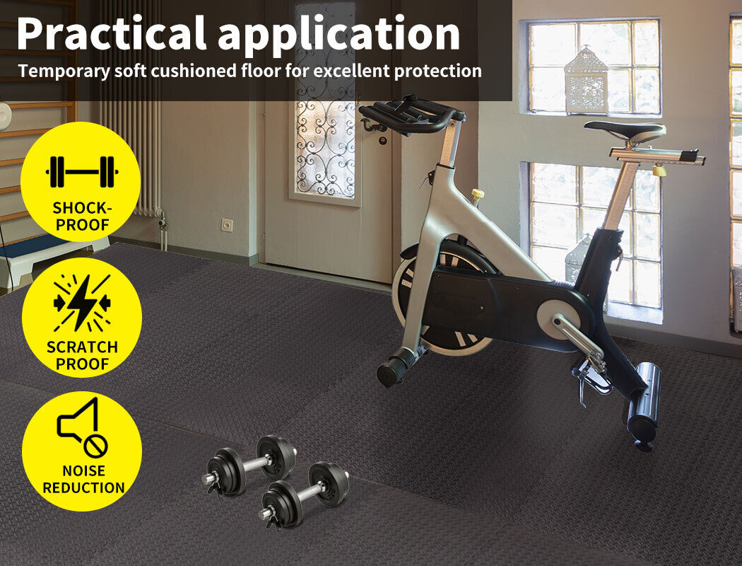 EVA Foam Mat 12Pcs Gym Floor Mats Interlocking Heavy Duty Baby Kids Play