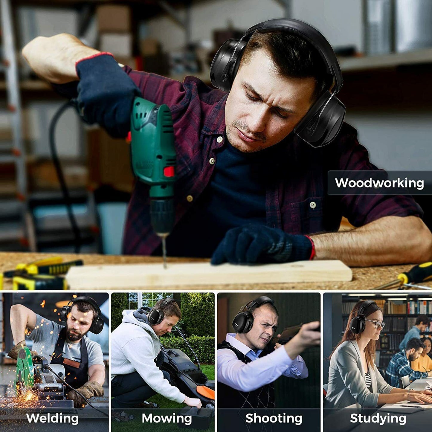 Ear Muffs Sound Proof Ear Mask Protect Shooting Hunting