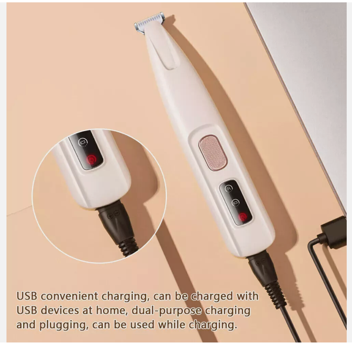 Waterproof Pet Dog Electric Groomer Trimmer LED Pet Foot Hair Cat Dog Paw Shaver