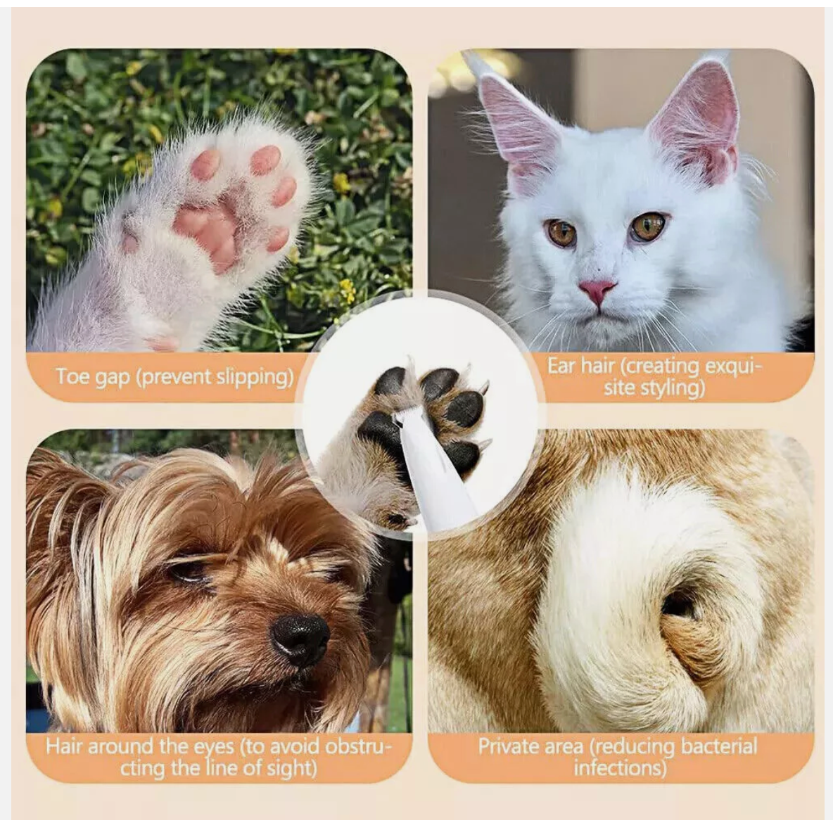 Waterproof Pet Dog Electric Groomer Trimmer LED Pet Foot Hair Cat Dog Paw Shaver