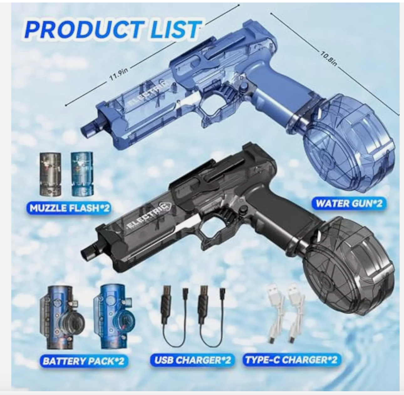 Ultimate Battle Blaster Electric Water Guns with Realistic Gun Muzzle Flame