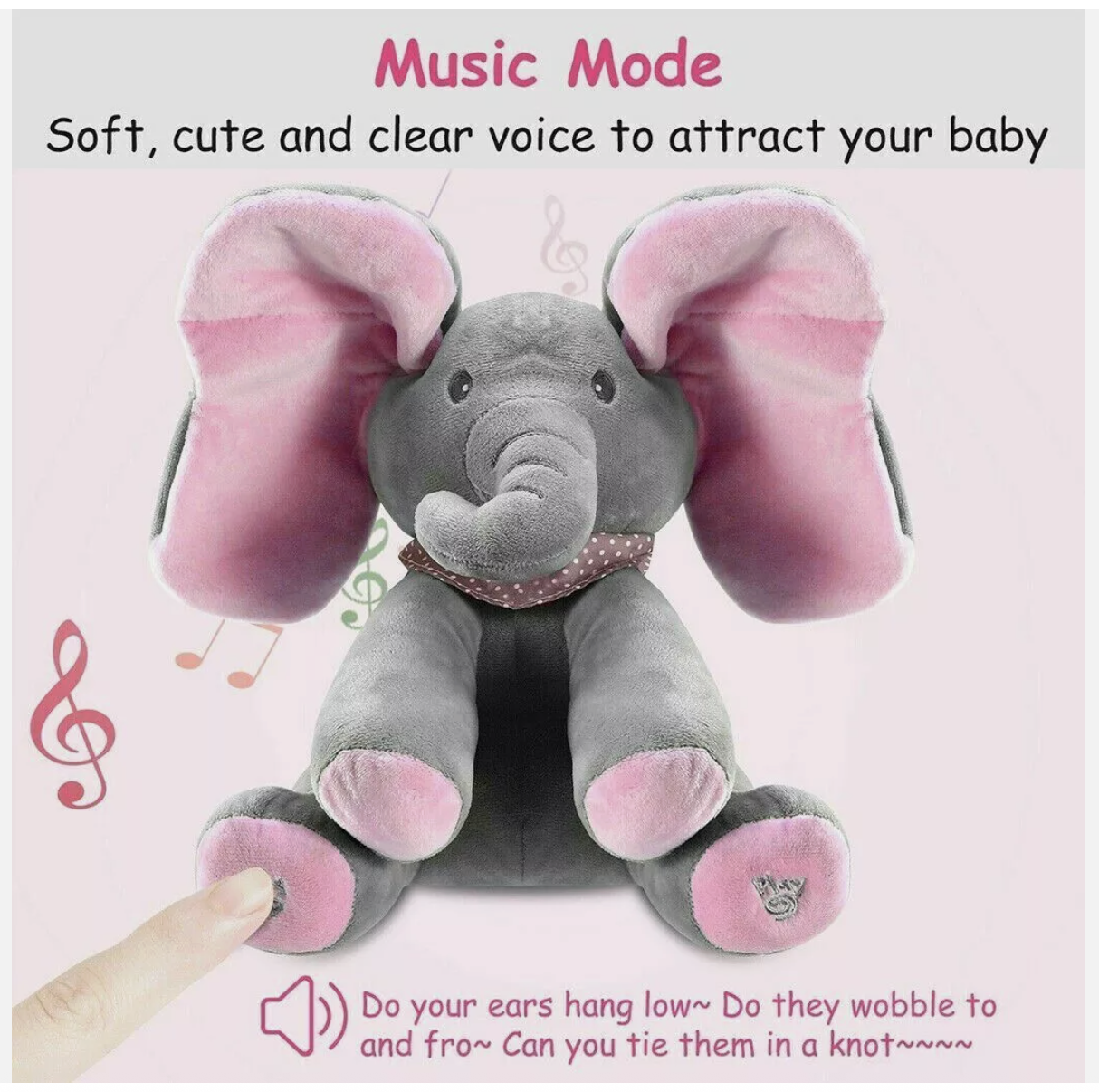 Baby Talking Toy Elephant Soft Plush Doll Singing PP Cotton Musical Stuffed Toys