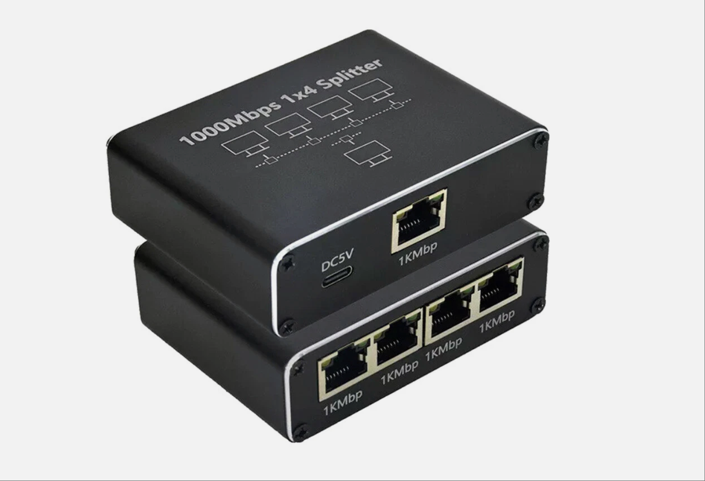 1000Mbps RJ45 Gigabit Ethernet Splitter LAN Network Internet 1 to 4 Out Adapter