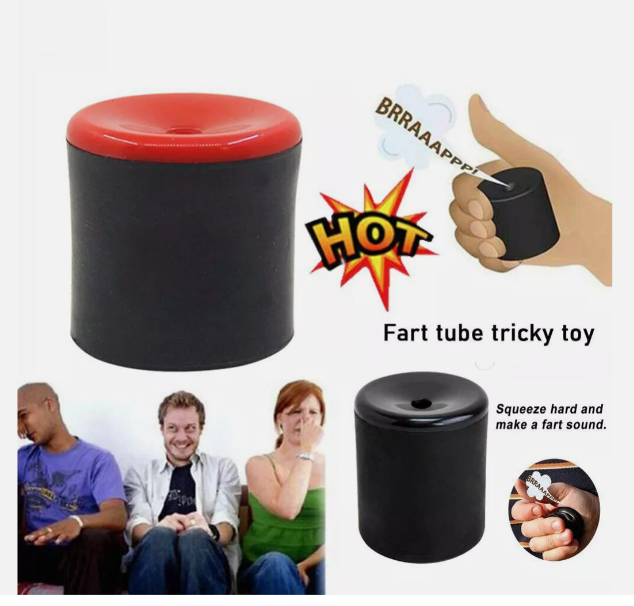 2PCS Create Farting Sounds Squeeze Toy Fun Fart Pooter Gag Joke Machine Party