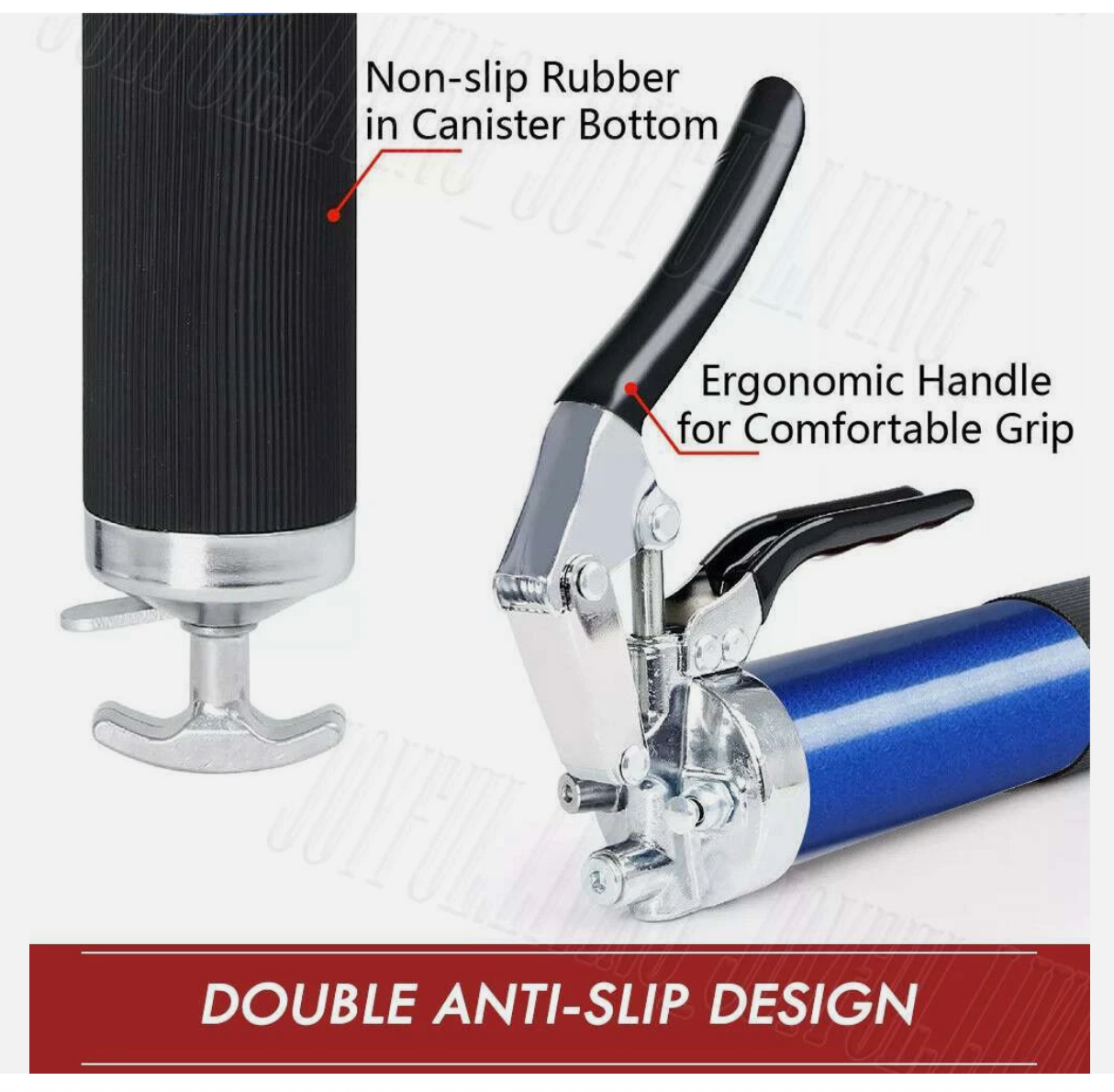 7000PSI Grease Gun Pressure Pistol Grip Dual Flow Flex Hose Industrial Quality