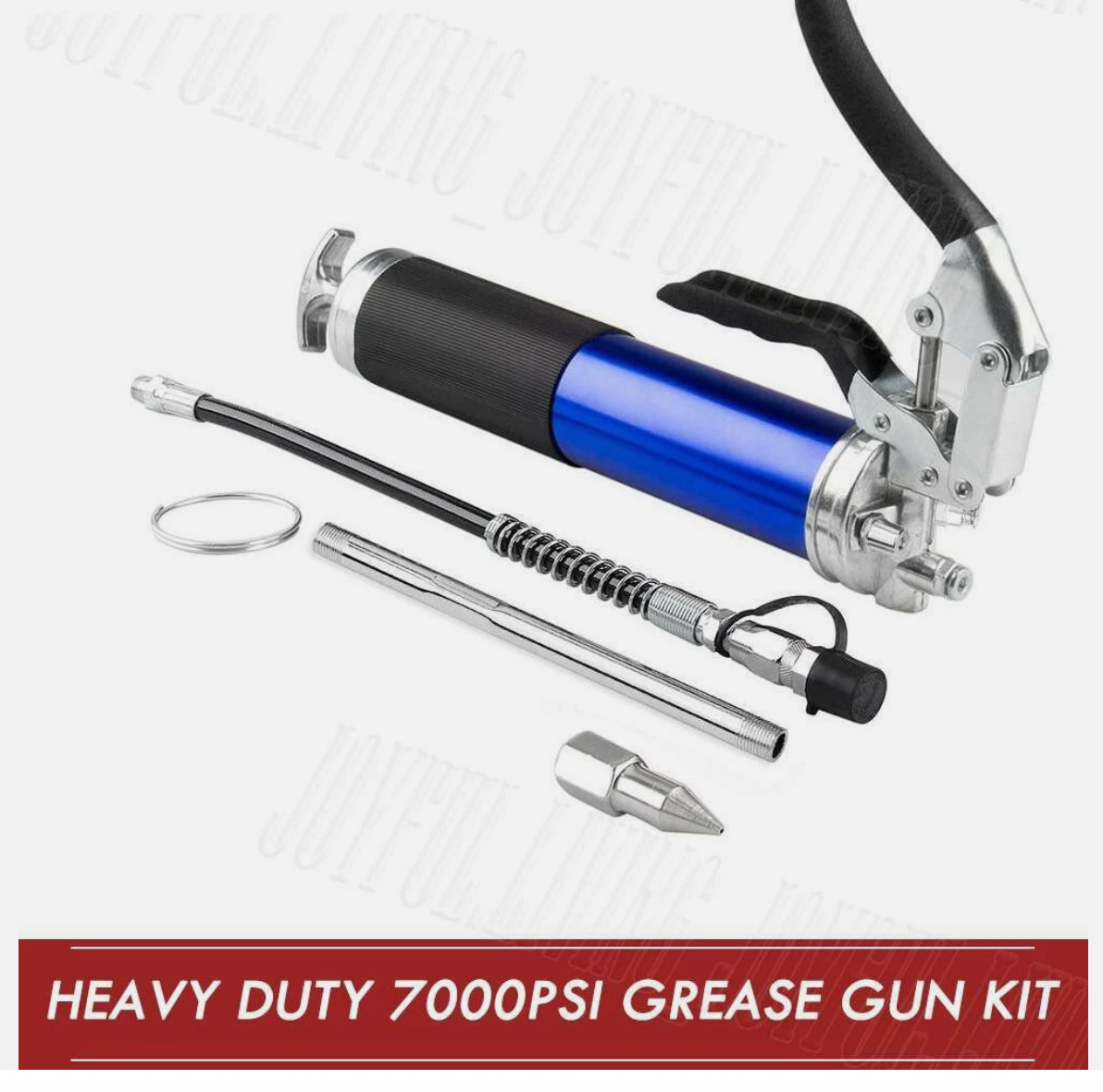 7000PSI Grease Gun Pressure Pistol Grip Dual Flow Flex Hose Industrial Quality
