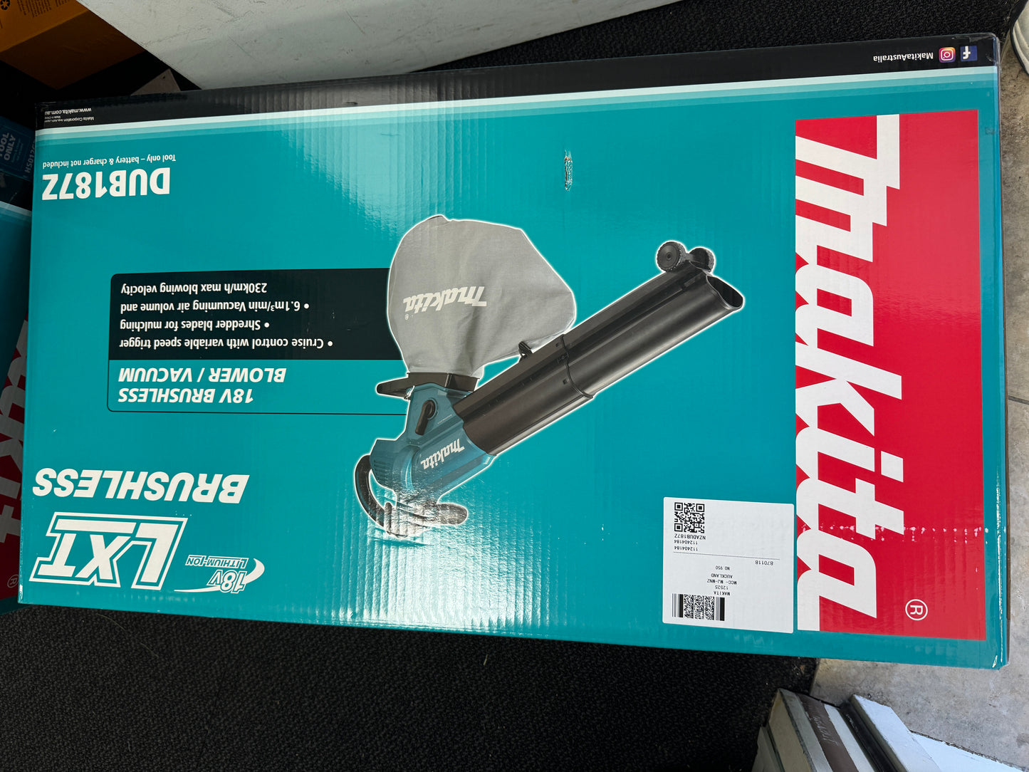 Makita DUB187Z 18V Li-ion Cordless Brushless Blower Vacuum - Skin Only